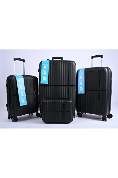 MAC CENTER 4-piece hard-shell luggage set – 360° wheels – security lock – lux...