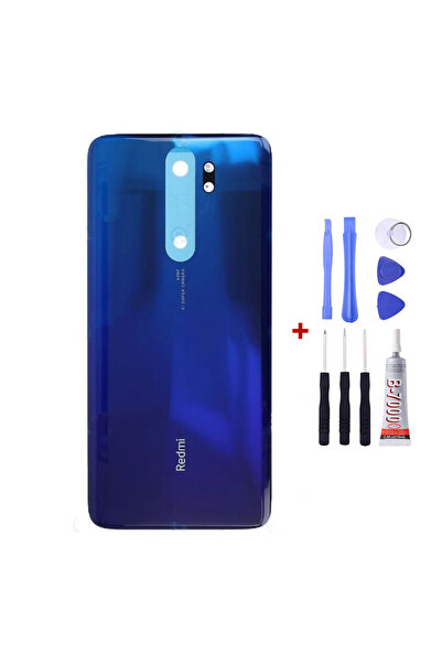 Yedcom Xiaomi Redmi Note 8 Pro Mavi Arka Kapak Arka Cam Pil Kapağı Tamir Setli