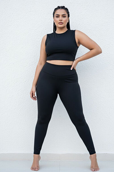 Curly Black Plus Size Micro Tights