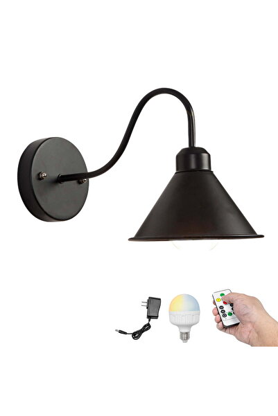 Sueva Aplice de perete Kiven cu baterii, bec LED modern reîncărcabil și abaju...