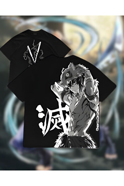 Touz Moda Demon Slayer Printed Unisex Oversize T-Shirt