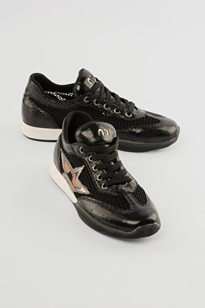 Mubiano Women's Sneaker Mesh Patent Leather Detailed Leopard Star Sports Shoe...