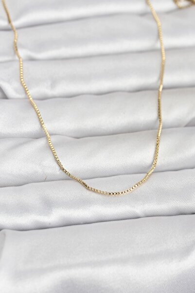 Genel Markalar Cm 14K Gold Renk İnce Kare Zincirli Model 60 Cm Kadın Kolye