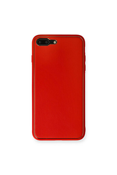 eco port غطاء سيليكون من جلد الكوكو لجهاز iPhone 7 Plus - أحمر