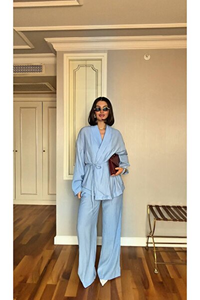 moda gk Keten Kimono Takım