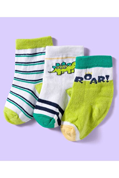 Cute Walk by Babyhug Ankle Length Antibacterial Socks with Stripes (Pack of 3...