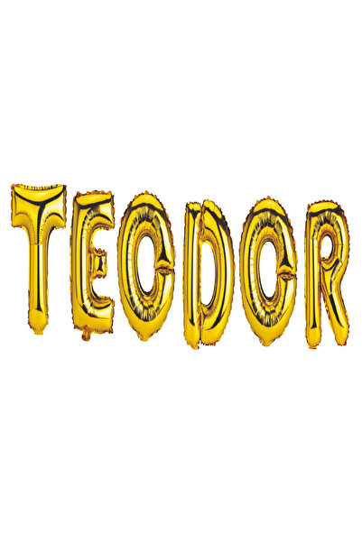 SDX Market Teodor Name Letter Balloon Set, Gold, 40Cm