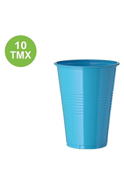 OEM Set of 10 Turquoise Plastic Cups 480ml