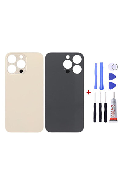 Yedcom Iphone 13 PRO Gold Uyumlu Arka Kapak Arka Cam Pil Kapağı Tamir Setli