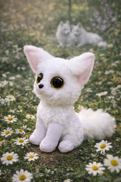 Cici Oyuncak 17 cm Beyaz Tilki Peluş Oyuncak Yumuşak Dokulu Sevimli Tasarım