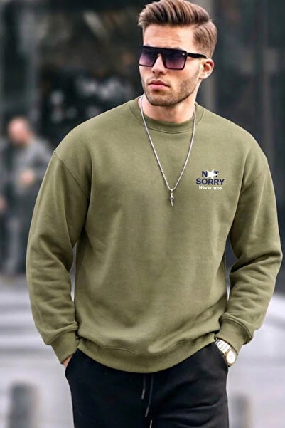 COMBİNE MİCHAİL Ανδρικό φούτερ Not Sorry με στάμπα χακί