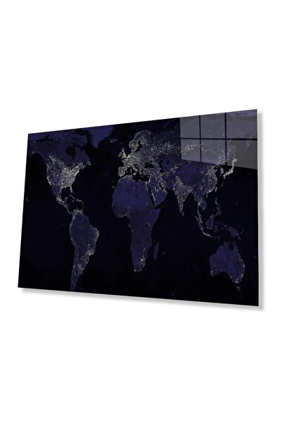 idealizbiz Hartă clasică a lumii vechi, 4 mm, sticlă durabilă pentru masă, st...