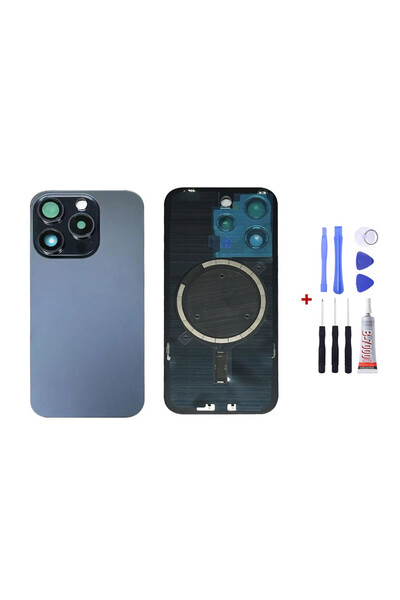 Yedcom Iphone 15 PRO MAX Mavi Uyumlu Full Nfc ve Demirli Uyumlu Arka Kapak Ar...