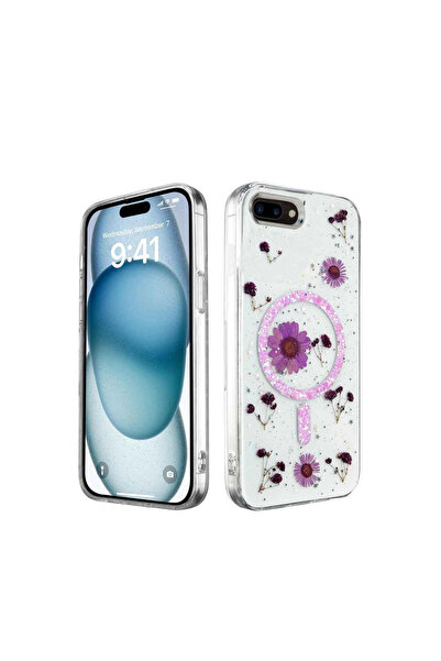 eco port حافظة آيفون 7 بلس غطاء ديزي سيلفر ماجسيف - بنفسجي