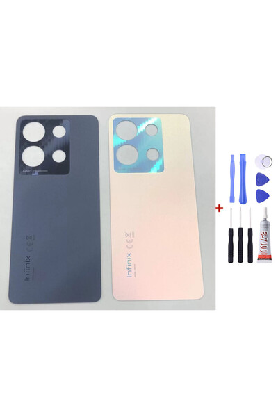 Yedcom İnfinix Note 30 Beyaz Arka Kapak Arka Cam Pil Kapağı Tamir Setli