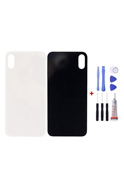 Yedcom Iphone X Beyaz Uyumlu Arka Cam Kapak Pil Kapağı Tamir Set Beraber