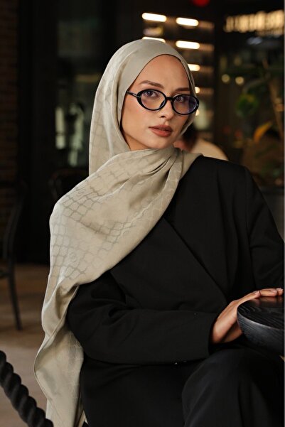 Imannoor Window Grid Emerald Green Ramy Jacquard Shawl