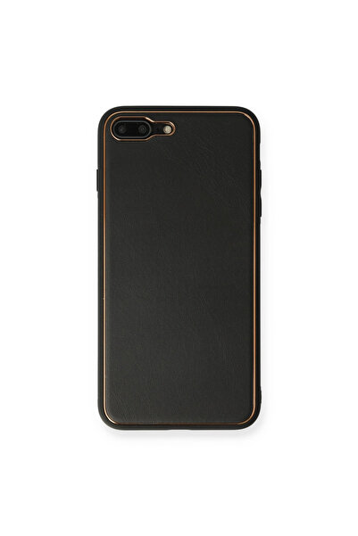 eco port Iphone 7 plus case coco leather silicone cover - black