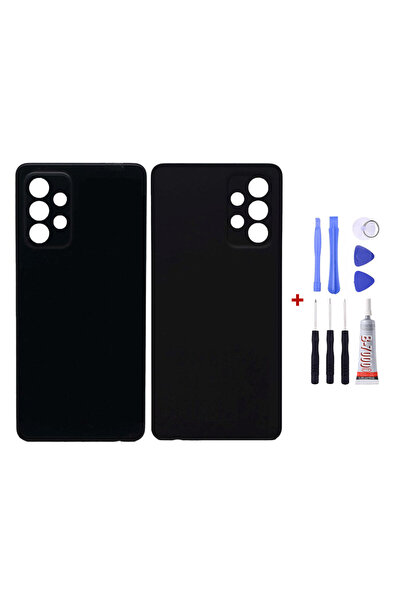 Yedcom Samsung A52S 5G Siyah Uyumlu Arka Cam Kapak Pil Kapağı Tamir Set Beraber