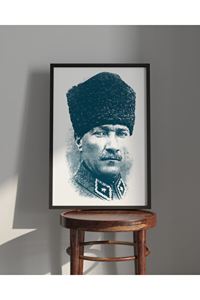 Rosaart Atatürk Portresi- Siyah Ahşap Çerçeveli Tablo -Mustafa Kemal Atatürk ...