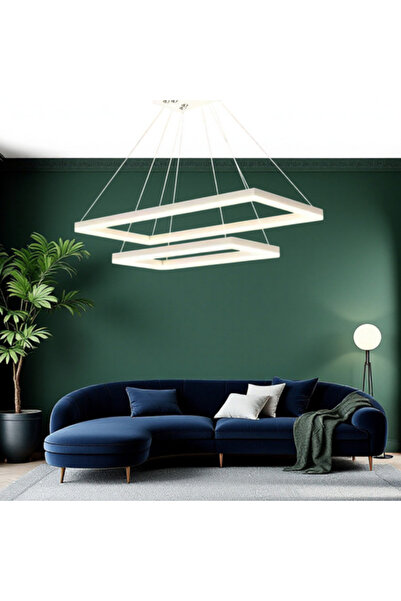 Sueva Lustra LED Suspendata cu 2 Elemente Rectangulare Albe LT108 Echivalent ...