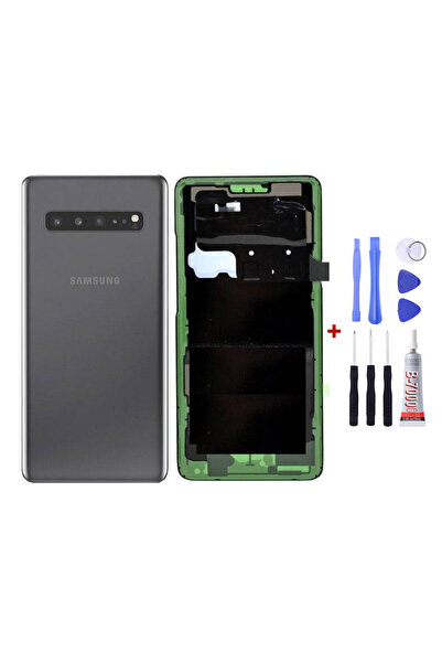Yedcom Samsung S10 5G Siyah Uyumlu Arka Kapak Arka Cam Pil Kapağı Tamir Setli