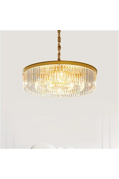 Jiju Candelabru de tavan cu cristal LED, compatibil cu corpurile de iluminat ...