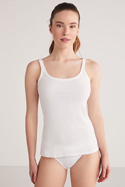 Kom Women's Cotton/Modal U-Neck Penny Undershirt (Socks Are a Gift)