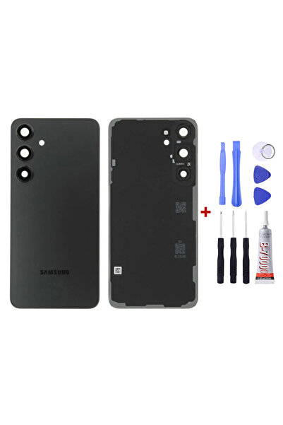 Yedcom Samsung S24 PLUS Siyah Uyumlu Arka Kapak Arka Cam Pil Kapağı Tamir Setli