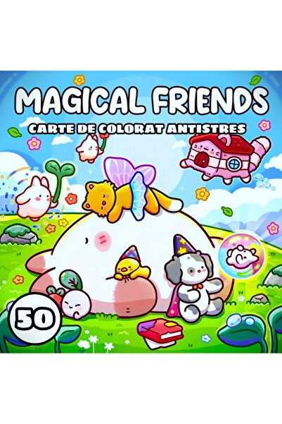 COZY Antistress Coloring Book, 50 illustrations - Magical Friends