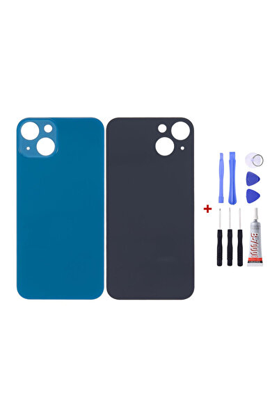 Yedcom Iphone 13 Mavi Uyumlu Arka Kapak Arka Cam Pil Kapağı Tamir Setli