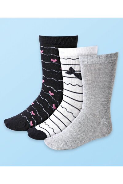 Cute Walk by Babyhug جوارب قطنية ليكرا مضادة للبكتيريا، بتصميم حوت وقلب سادة،...