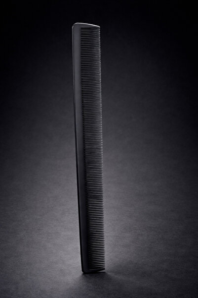 OEM Professional barber comb, black, made of durable plastic - fine teeth