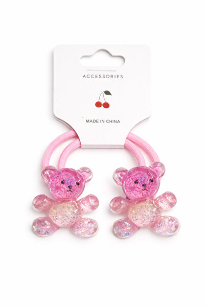 LİNACO Renkli Pembe Ayıcık Tasarımlı Saç Tokası - Çocuk Saç Aksesuarı