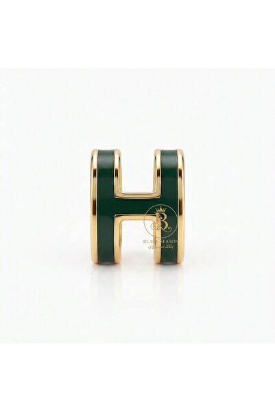 Black Season Royal "Emerald" Earrings - Gold with a captivating olive finish ...