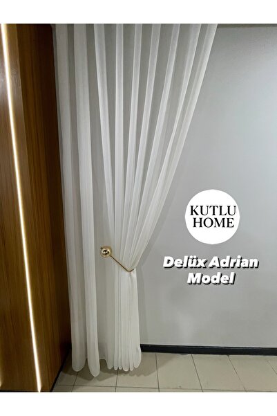 KUTLU HOME Delüx Adrian Model 1/3 Sık , Düz Pile Tül Perde