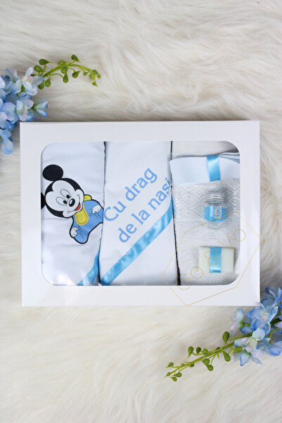 GoVo Kids Trusou botez Baietel, 6 piese, Mickey – Set botez, Cadou Nasi