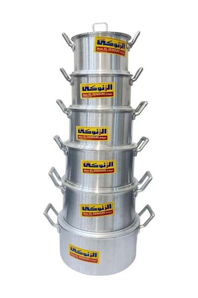 El Zenouki Set of Pots with 6 Sizes (16-26 cm) of High Quality from Zanokey