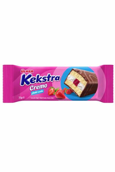 Ülker KEKSTRA Cremo Çilekli Kek - 33 gram - 15 Adet
