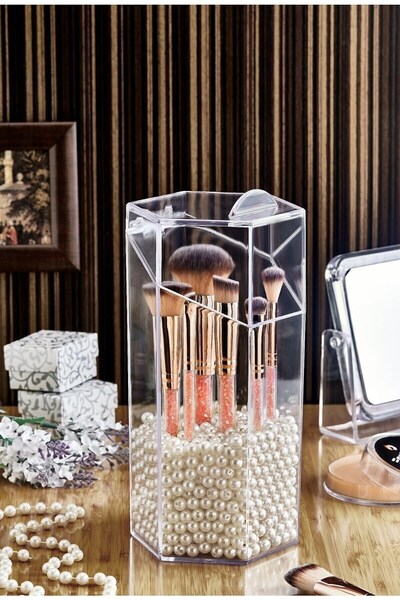 LeylArt Makeup Brush Organizer with Lid