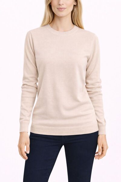 CRALİCHE Women's Crew Neck Knitwear Sweater-Straight Cut Stylish Sweater-Thin...