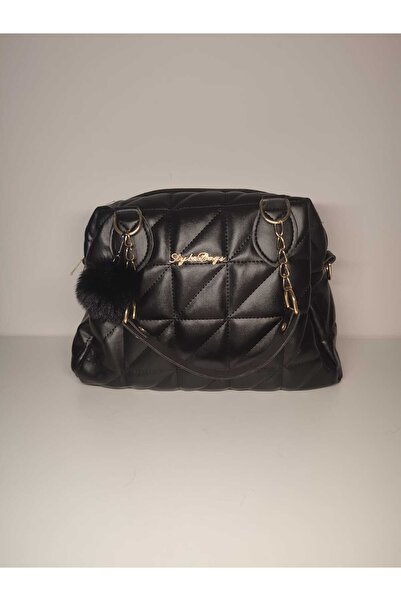 Trenyx Pompom Hand and Shoulder Bag - Faux Leather