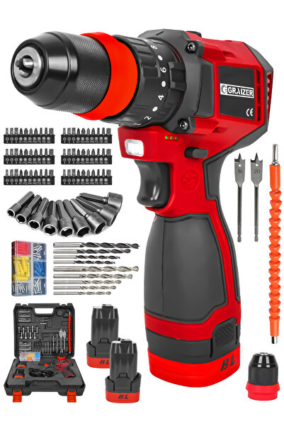 Graizer K 18 (brushless) Darbeli Çelik Şanzuman Kömürsüz Şarjli Çift Akülü Vi...