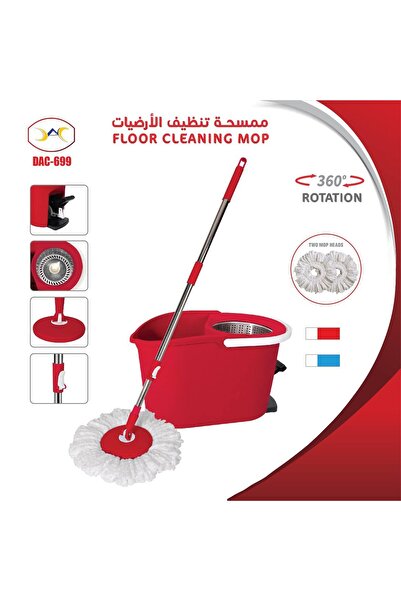 DLC Quick-cleaning rotating mop for floors with bucket, available in green/wh...
