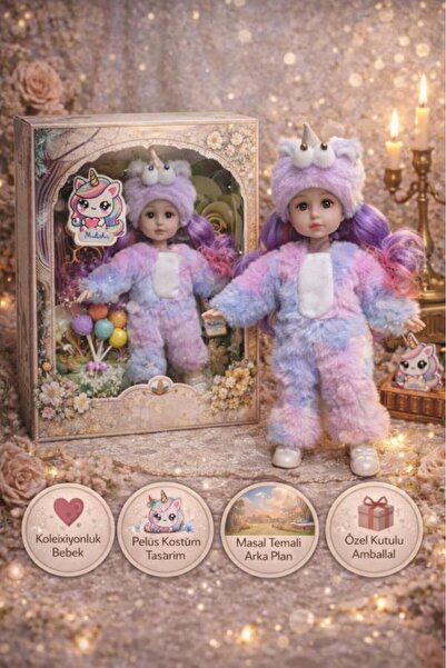 ctoy Kostümlü Oyuncak Bebek Seti – Peluş Unicorn Kostümlü Koleksiyonluk Bebek...