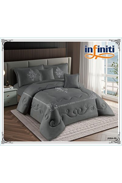 Graciana Embroidered 4-piece bedsheet set for one and a half people