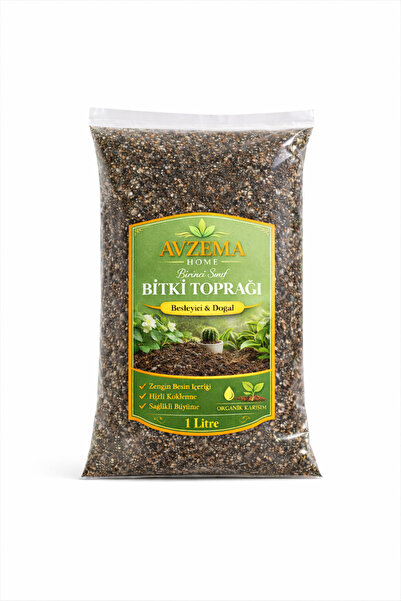 AVZEMA HOME Özel Karışım İç Mekan Bitki Toprağı 1 Litre Cocopeat Torf Perlitl...