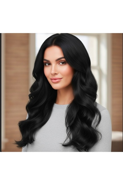 Handmade Siyah dalgali tepelik tül peruk ısıya dayanıklı düzlestirilebilir 1....