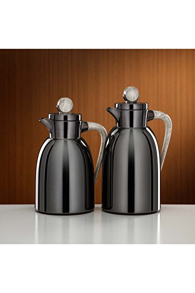 Almarjan Tea & Coffee Set 18 Pieces, Borosilicate Glass, Clear & Green