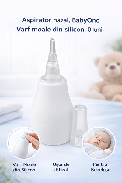 Babyono Nasal aspirator, BabyOno, soft silicone tip, 0 months+